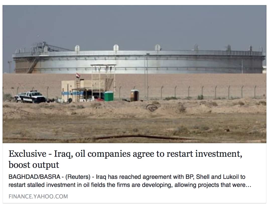 IRAQ: Some good News … just about time